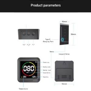 Digital Noise Detector with LCD Screen and Temperature Humidity Sensor - Hospitality Enviro Tech