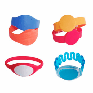 Hospitality Enviro Tech RFID Wristbands / Bracelet With Silicon Band And Epoxy Coin