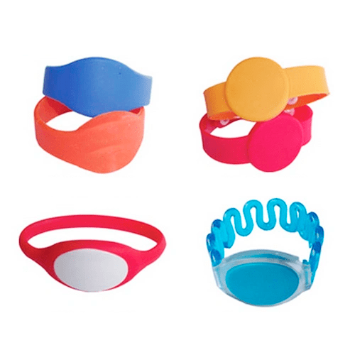 Hospitality Enviro Tech RFID Wristbands / Bracelet With Silicon Band And Epoxy Coin