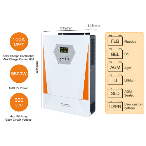 Hybrid MPPT 3KW 4KW5KW 6KW 230 V DC Or AC 48V Solar Power Inverter With Comprehensive Support - Hospitality Enviro Tech