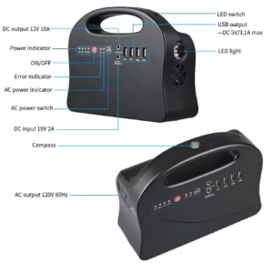 200 W/300 W/600 W AC Portable Power Station Generator With Solar Battery - Hospitality Enviro Tech
