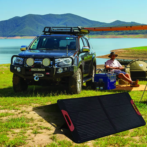 100 W Folding Energy Storage Solar Panel with Waterproof Panel - Hospitality Enviro Tech - Image 2