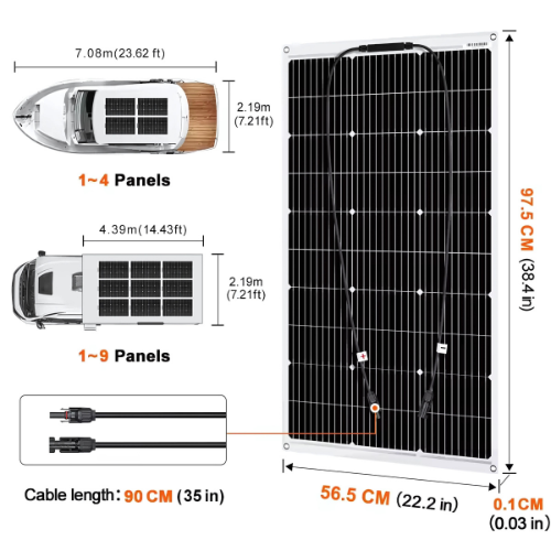 100 W/1000 W Flexible Solar Panels With High Quality Monocrystalline - Hospitality Enviro Tech - Image 2