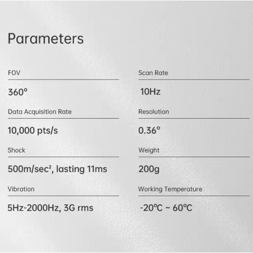 360° Lidar Sensor, 10 Hz Scan, 82ft Range, ±3cm Accuracy, 95nm Wave - Hospitality Enviro Tech - Image 3